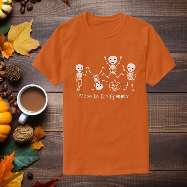 Halloween Dancing Skeleton flyttar till Groove T Shirt (Skapare uppladdad)