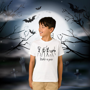 Halloween Dancing Skeleton Strejka A Pose Funny T Shirt