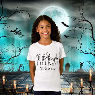 Halloween Dancing Skeleton Strejka A Pose Funny T Shirt
