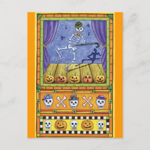 Halloween Dancing Skeleton vykort