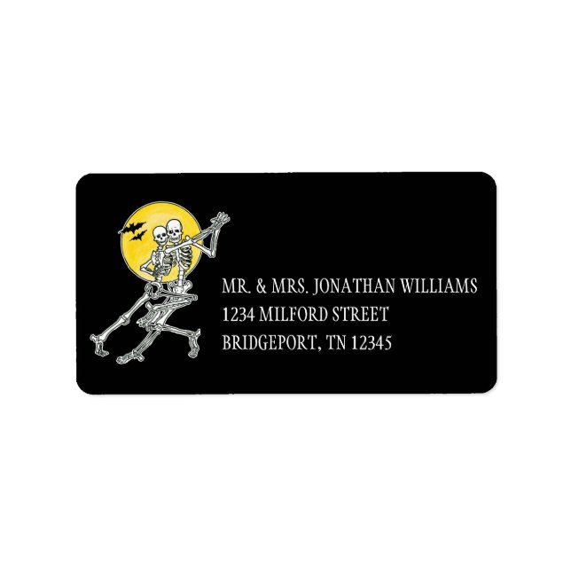 Halloween Dancing Skeletons Adressetikett (Framsidan)