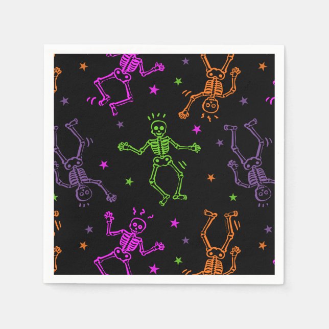 Halloween Dancing Skeletons Pappersservett (Framsidan)