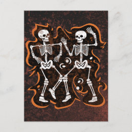 Halloween Dancing Skeletons Vykort