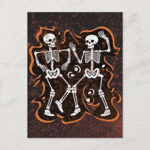 Halloween Dancing Skeletons Vykort