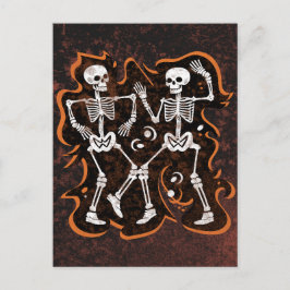 Halloween Dancing Skeletons Vykort