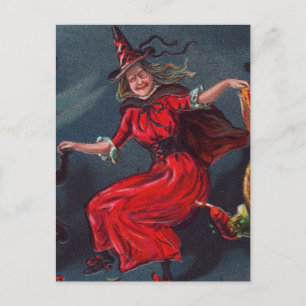 Halloween Dancing Witch Vykort