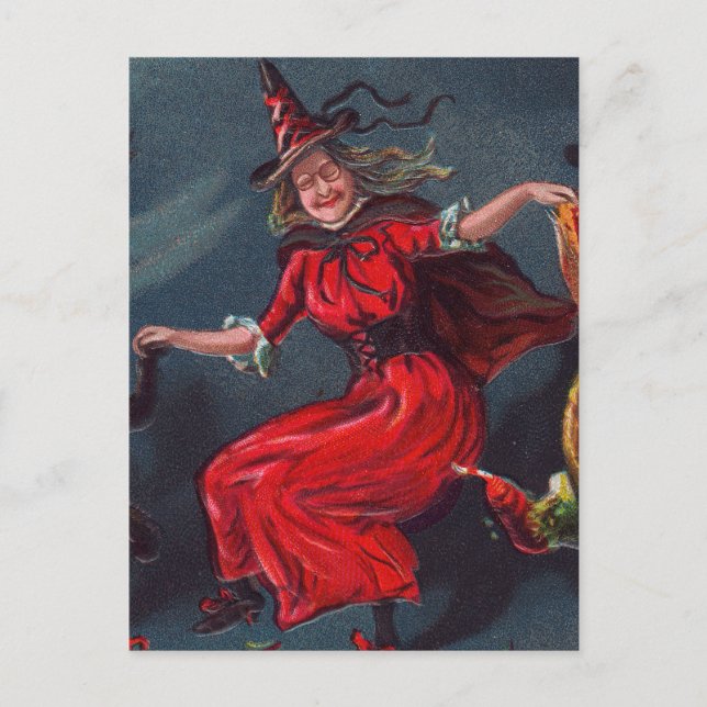 Halloween Dancing Witch Vykort (Framsida)