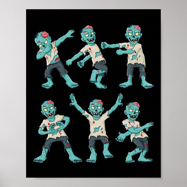 Halloween Dancing Zombies Dance Challenge Boys Gir Poster (Framsidan)