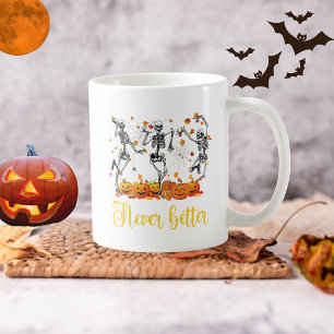 Halloween dansande skelett aldrig bättre pumpa kaffemugg