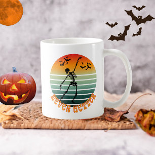 Halloween dansande skelett aldrig bättre solnedgån kaffemugg