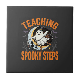 Halloween Danslärare Spökliga Steg Kakelplatta