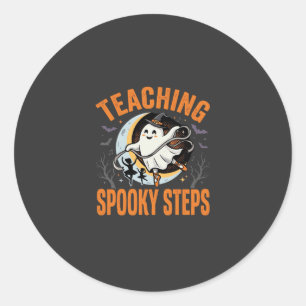 Halloween Danslärare Spökliga Steg Runt Klistermärke