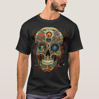 Halloween Day of the dead Boho Sugar Skull T Shirt