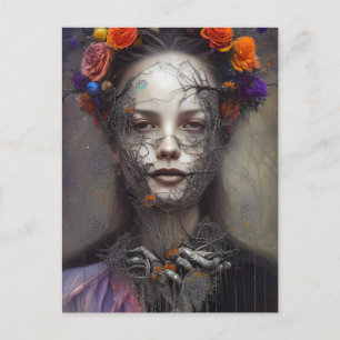Halloween Day of the dead Goddess vykort