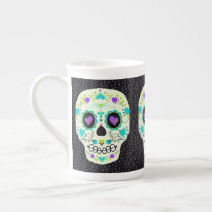 Halloween Day of the dead Skull Mugg Benporslin Mugg
