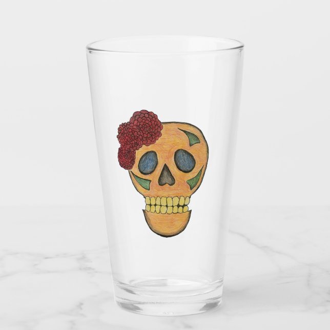 Halloween Day of the dead Sugar Skull Glaskopp (Framsida)