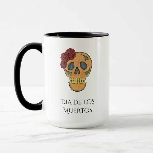 Halloween Day of the dead Sugar Skull Mugg (Vänster)