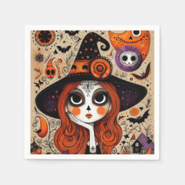 Halloween Day of the dead Witch Pappersservett