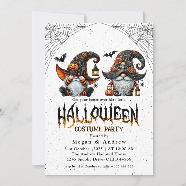 Halloween de sju dvärgarna inbjudningar (Framsida)