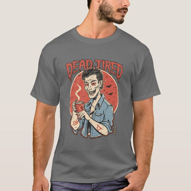 Halloween Dead Tired T-shirt Dead trött shirt (Framsida)