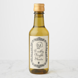 Halloween Deadly Night Sadow Drinks Funny Spooky Vinetikett