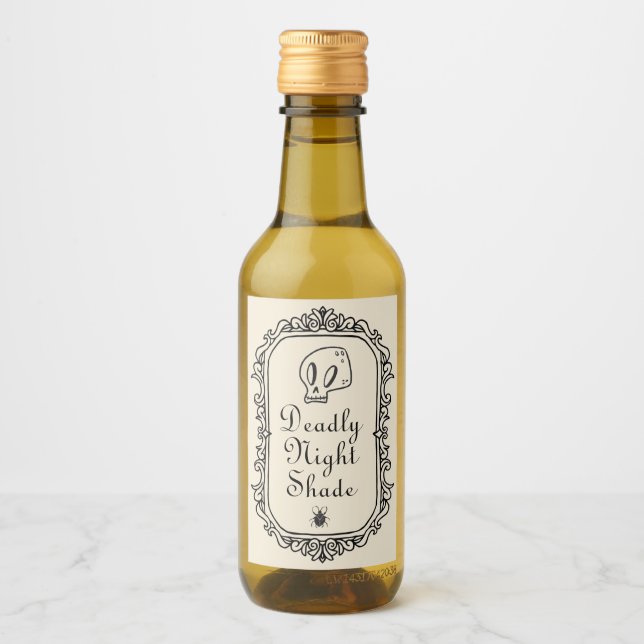 Halloween Deadly Night Sadow Drinks Funny Spooky Vinetikett (Framsida)