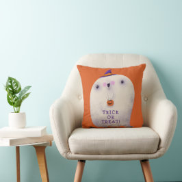Halloween Decor Bus eller godis Cute Spooky Ghost Kudde