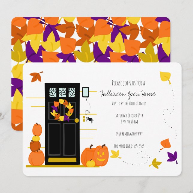 Halloween Decor Inbjudningar (Fram/baksida)