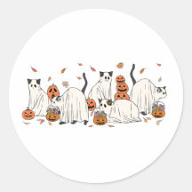 Halloween-dekal med spökkatten