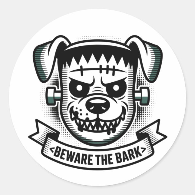 Halloween-dekal Runt Klistermärke (Framsida)