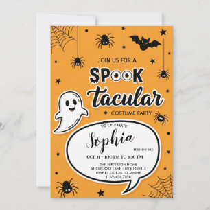 Halloween-dekoktaculärt inbjudningskort, Cute Ghos Inbjudningar