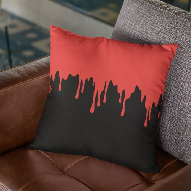 Halloween-dekor rött blod som droppat kudde (Halloween Decor Red Blood Dripping Throw Pillow
)