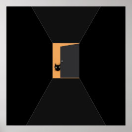 Halloween-dekor Svart Katt Poster