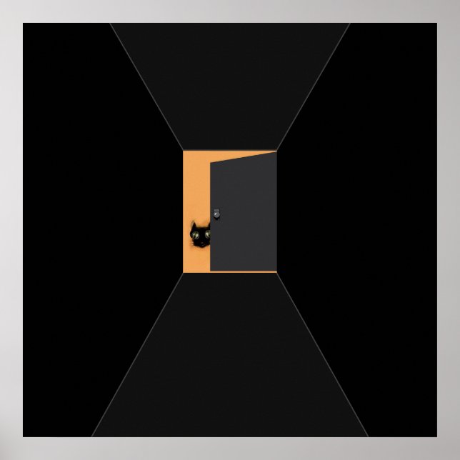 Halloween-dekor Svart Katt Poster (Framsidan)