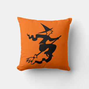 Halloween dekoration kudder den häxan på kvasten kudde