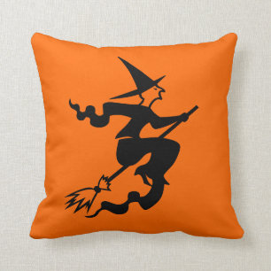 Halloween dekoration kudder den   häxan på kvasten kudde