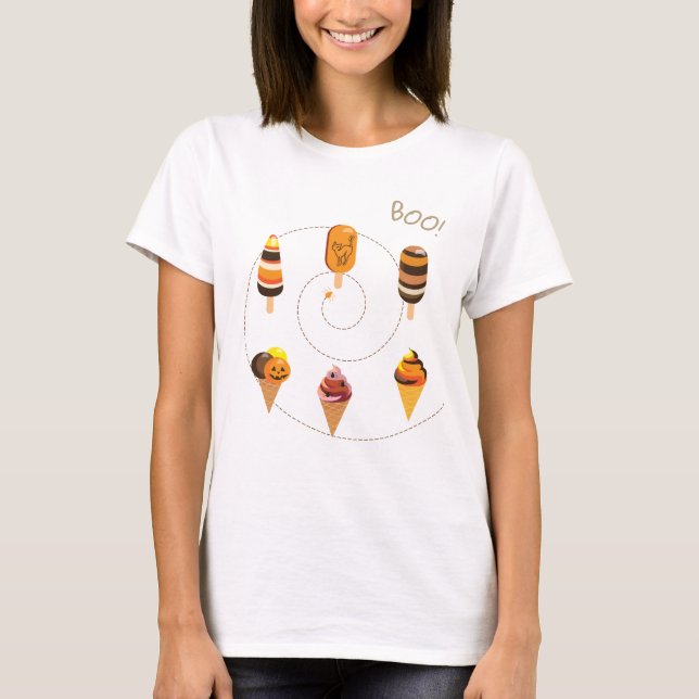 Halloween Dekoration Treat eller Trick Ice Cream T Shirt (Framsida)