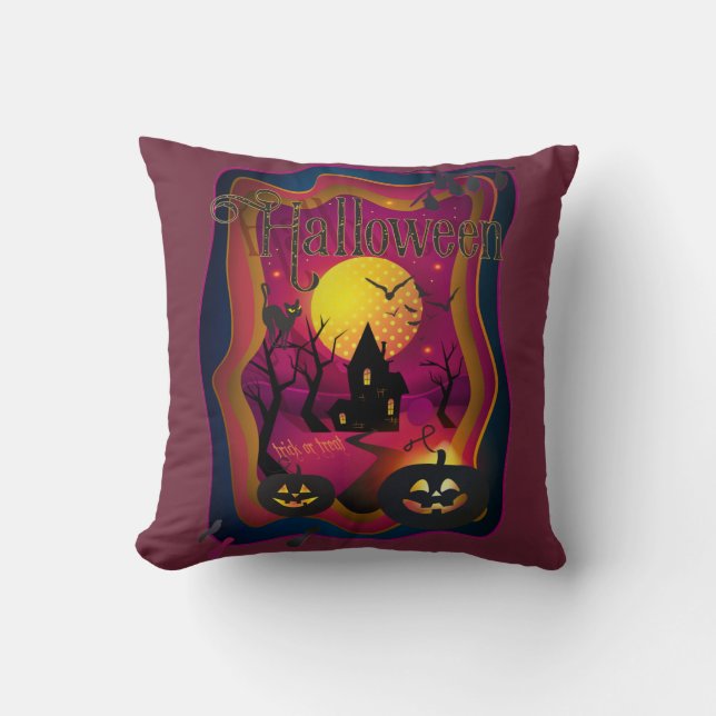 Halloween Dekoration Treat eller Trick Monster Kudde (Framsida)