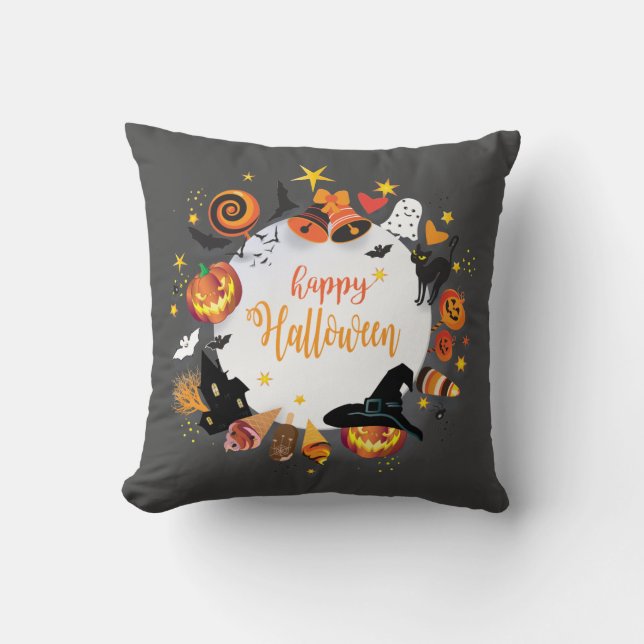Halloween Dekoration Treat eller Trick Monster Kudde (Framsida)