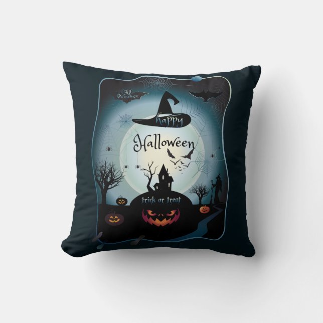 Halloween Dekoration Treat eller Trick Monster Kudde (Framsida)