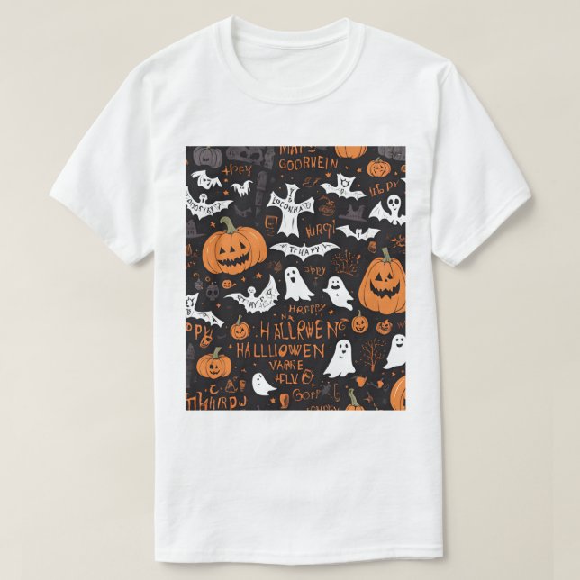 Halloween-dekorationer T Shirt (Design framsida)