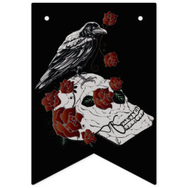 Halloween-Dekorationerna Raven, Ro och Skull Vimplar