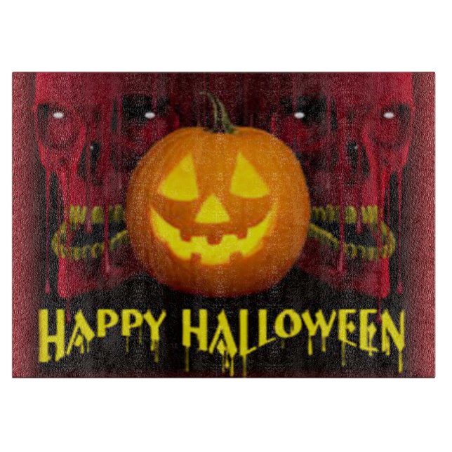 Halloween Dekorativ Glas Skärbräda/ Döskallar (Framsidan)