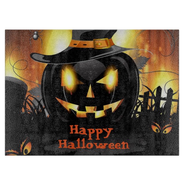 Halloween Dekorativ Glas Skärbräda/Pumpa (Framsidan)