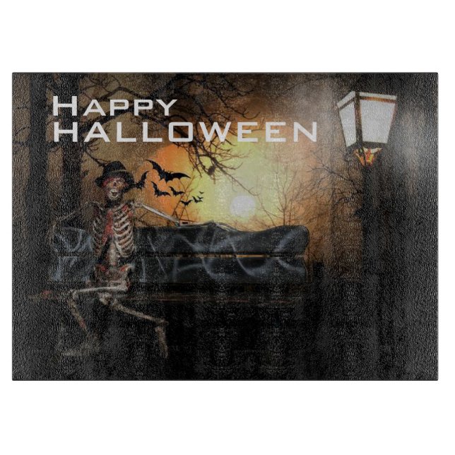 Halloween Dekorativ Glasskärbräda/Skelett (Framsidan)