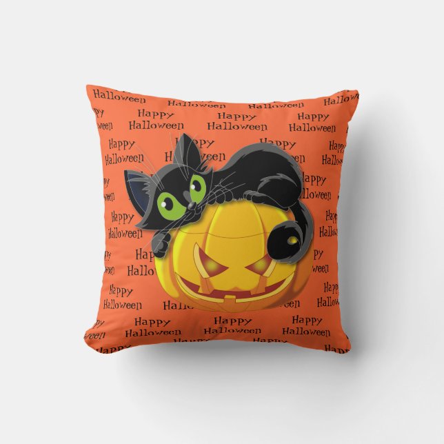 Halloween Dekorativ kudde-Black Cat Kudde (Framsida)