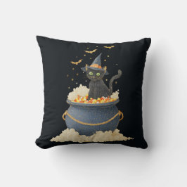 Halloween Dekorativ kudde. Black Cat Pumpkin Mönst Kudde