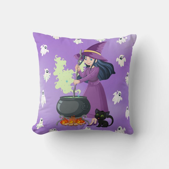 Halloween dekorativ kudde- häxbrygga kudde (Framsida)