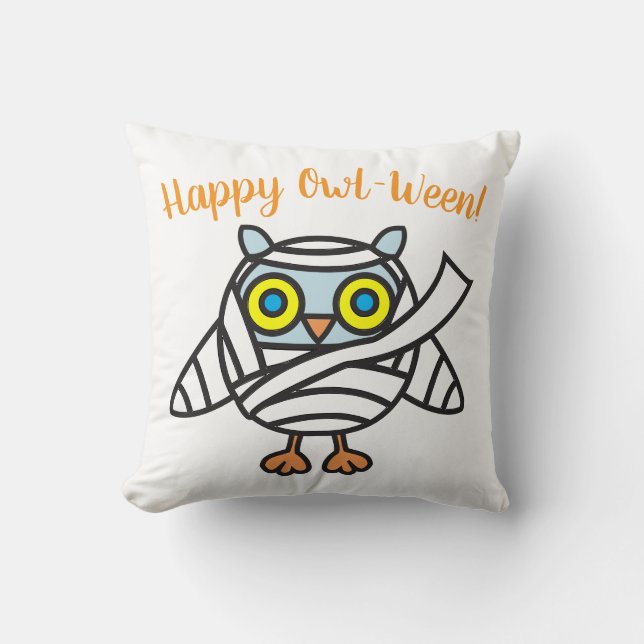 Halloween Dekorativ kudde Uggla Mummy (Framsida)