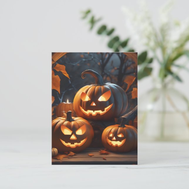 halloween-dekordesign vykort (Stående Fram)